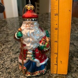 Handblown Handpainted Glass Santa Claus Father Christmas Ornament Decoration